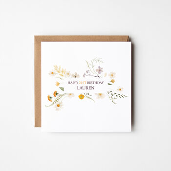 Floral Personalised Number Birthday Card, 4 of 4