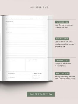 Personalised A5 Hardback Daily Productivity Planner, 5 of 10