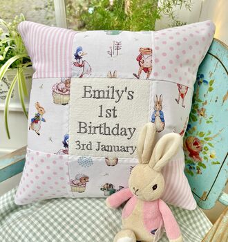 Peter Rabbit© 1st Birthday Cushion, 4 of 12