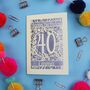 Personalised 40th Birthday Card Papercut Flower Design, thumbnail 9 of 11