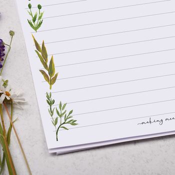 A5 Personalised Letter Writing Paper With Botanicals, 2 of 4