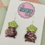 Cauldron Glitter Resin Earrings, thumbnail 3 of 5