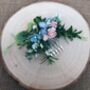 Dusky Blue And Blush Flower Hair Comb, thumbnail 3 of 3