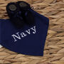 Navy Blue Embroidered Cotton Baby Bandana Bib, thumbnail 1 of 8