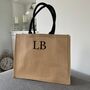 Personalised Large Square Jute Beach Shopper Tote Bag, thumbnail 6 of 8