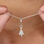 Sterling Silver Christmas Tree Charm Necklace, thumbnail 1 of 8