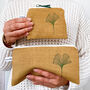 Embroidered Linen Ginkgo Long Pouch, thumbnail 4 of 4