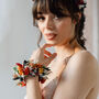 Sienna Autumnal Wedding Dried Flower Bridesmaid Corsage, thumbnail 1 of 4