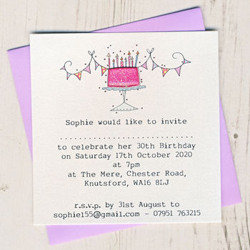 Personalised Birthday Party Invitations Pack, 2 of 2