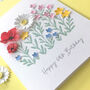 Happy Birthday Paper Wild Flower Card, thumbnail 5 of 7