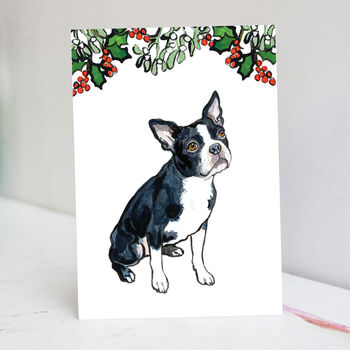 Boston Terrier Christmas Card, 3 of 7