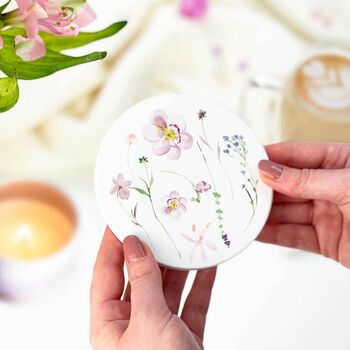 'Pressed Flowers' Floral Ceramic Coaster Set, 6 of 9