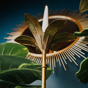 Gold Palm Tree Candle Holder 42cm, 3 of 6