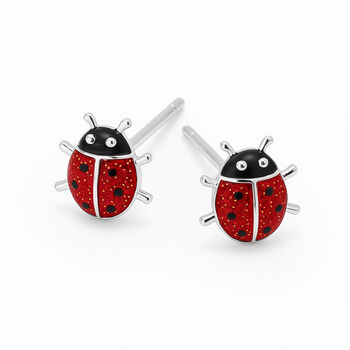 Sterling Silver Ladybird Stud Earrings – 6mm, 2 of 5