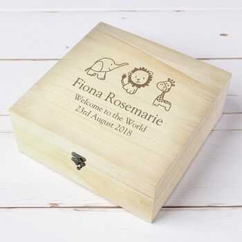 Personalised Hessian Friends Large Wooden Keepsake Box, 2 of 5