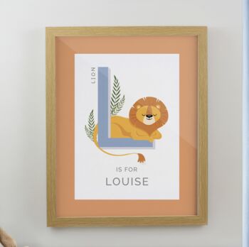 Personalised Animal Alphabet With Frame, 4 of 6