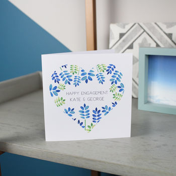 Personalised Engagement Floral Heart Card, 2 of 9