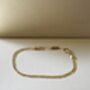 Figaro 3mm Chain Bracelet 18 K Gold Plated Adjustable Gift, thumbnail 2 of 5