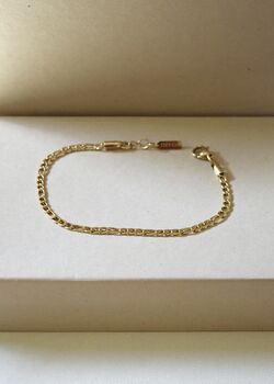 Figaro 3mm Chain Bracelet 18 K Gold Plated Adjustable Gift, 2 of 5