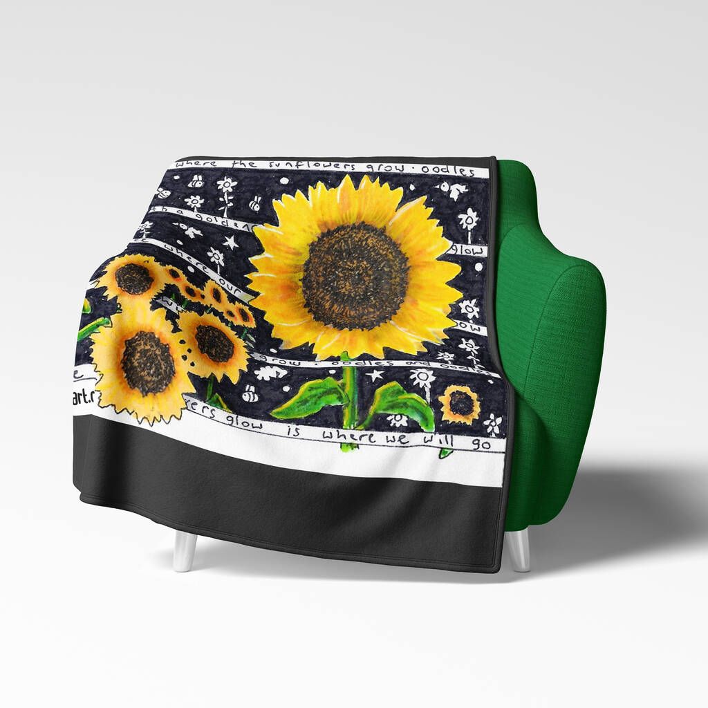 Sunflower Fleece Blanket By The Tiny Art Co