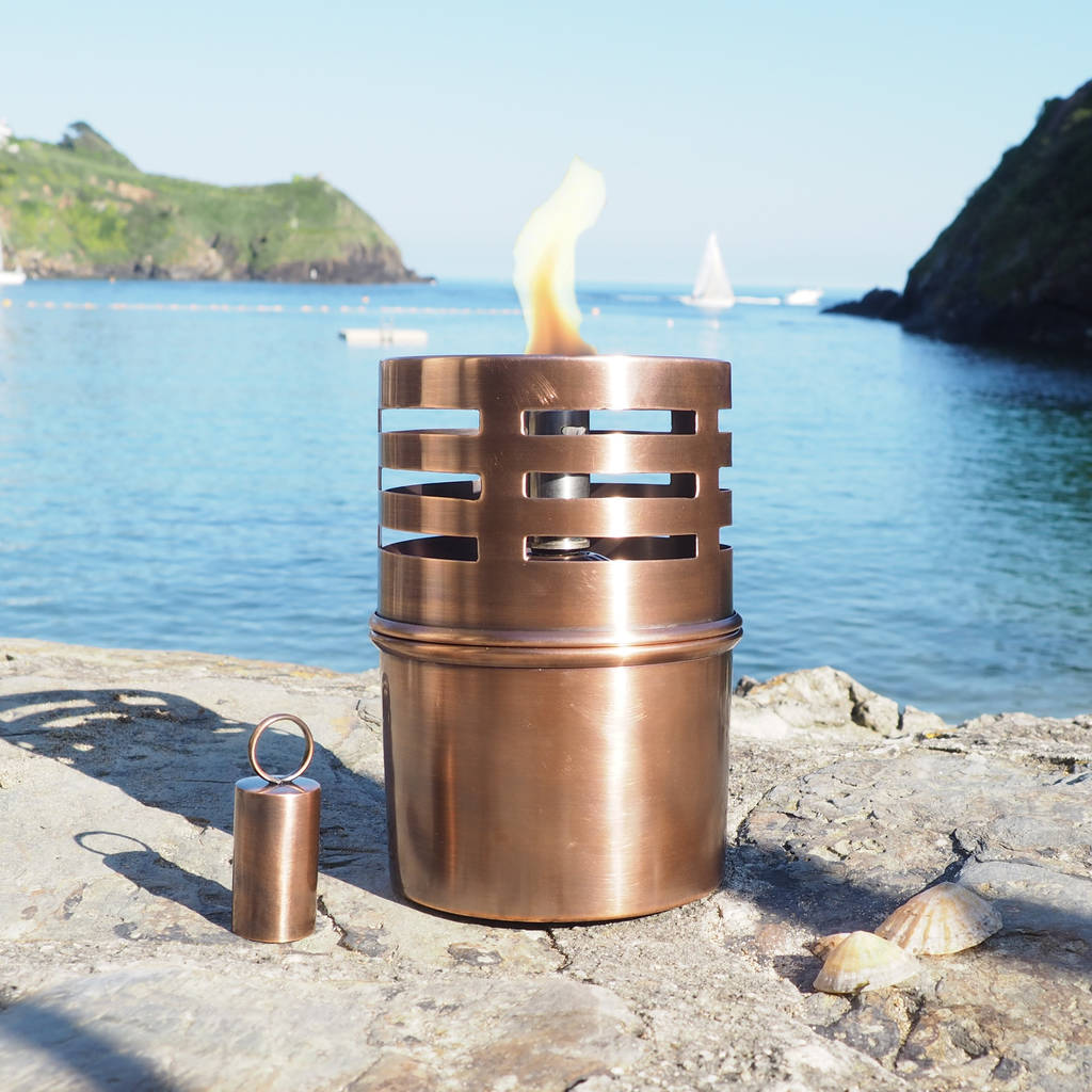 copper garden oil lamp by za za homes