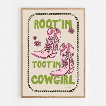 Root'in Toot'in Cowgirl Print, 6 of 8