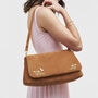 Tan Floral Embroidered Shoulder Bag, thumbnail 3 of 11