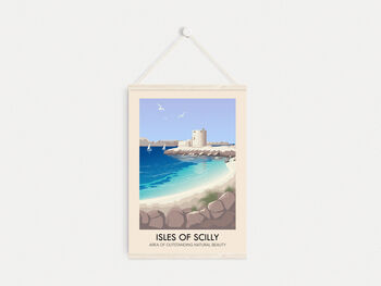 Isles Of Scilly Aonb Travel Poster Art Print, 6 of 8