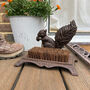 Squirrel Cast Iron Boot Brush And Shoe Scraper Cleaner – Metal Brown, thumbnail 1 of 5