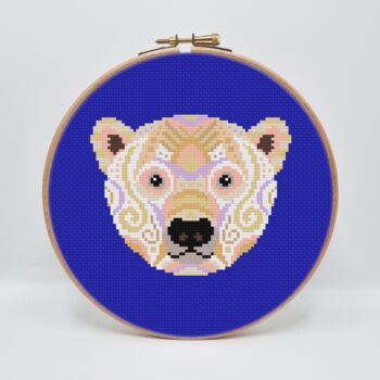Mandala Polar Bear Cross Stitch Kit, 2 of 6