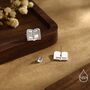 Sterling Silver Book Earrings, thumbnail 2 of 12