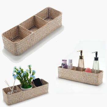 Small Woven Seagrass Storage Organiser Basket, 9 of 11