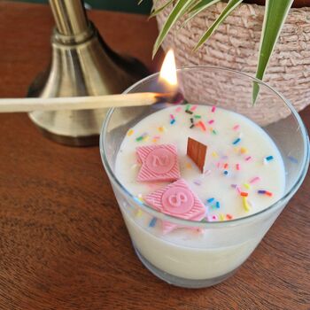 Personalised Birthday Cake Sprinkles Scented Candle, 11 of 11
