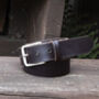 Handmade Men's English Leather Dark Brown Belt 35mm Wide, thumbnail 1 of 9