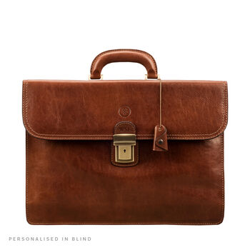 Personalised Men's Classic Leather Briefcase 'Paolo2', 2 of 12