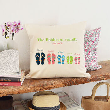 Personalised Flip Flop Family Cushion, 4 of 4