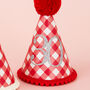 Red Gingham Any Age Birthday Party Hat, thumbnail 2 of 5