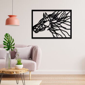 Wooden Horse Head Wall Line Art Equestrian Decor, 10 of 10