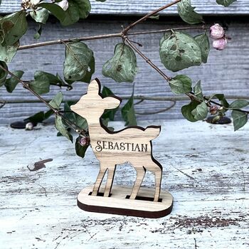 Wooden Personalised Deer Table Place Names, 5 of 5