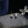 Sterling Silver Aurora Ab Cz Droplet Stud Earrings, thumbnail 5 of 11