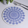 Blue And White Floral Burst Placemat Set, thumbnail 1 of 2