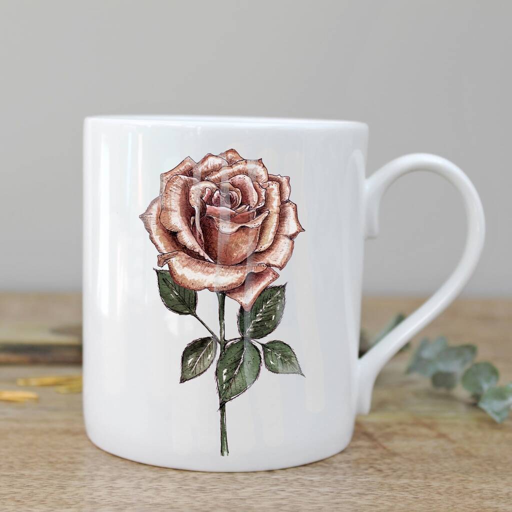 Rose Fine Bone China Mug In A Gift Box By Toasted Crumpet Designs