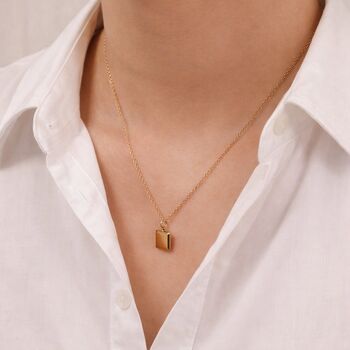 Gold Square Frame Necklace, 2 of 4