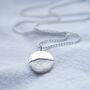 Recycled Silver Moonrise Fingerprint Charm Necklace, thumbnail 3 of 8