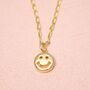 Little Smiley Gold Plated Silver Chain Necklace, thumbnail 1 of 5