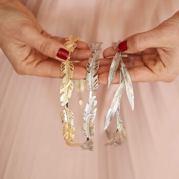 Elegant Feathers Metal Headband, 2 of 5