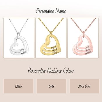 Personalised Multi Hearts Shaped Engraved Necklace, 6 of 10