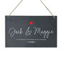 Personalised Couples Names Slate Hanging Sign 25 X 15cm, thumbnail 4 of 5