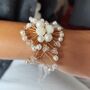 Elegant Pearl And Crystal Wrist Corsage For Weddings, thumbnail 4 of 6