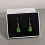 Peridot Green Crystal Leverback Earrings, thumbnail 1 of 4